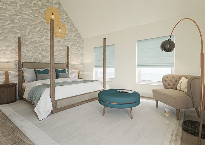 Dew Drop, Metallic Sky - Twist&Fit Roman Blind - Image 6